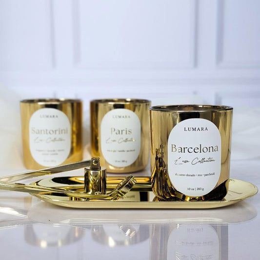 Barcelona Luxury Candle - Durazno dorado | Ron | Pachuli