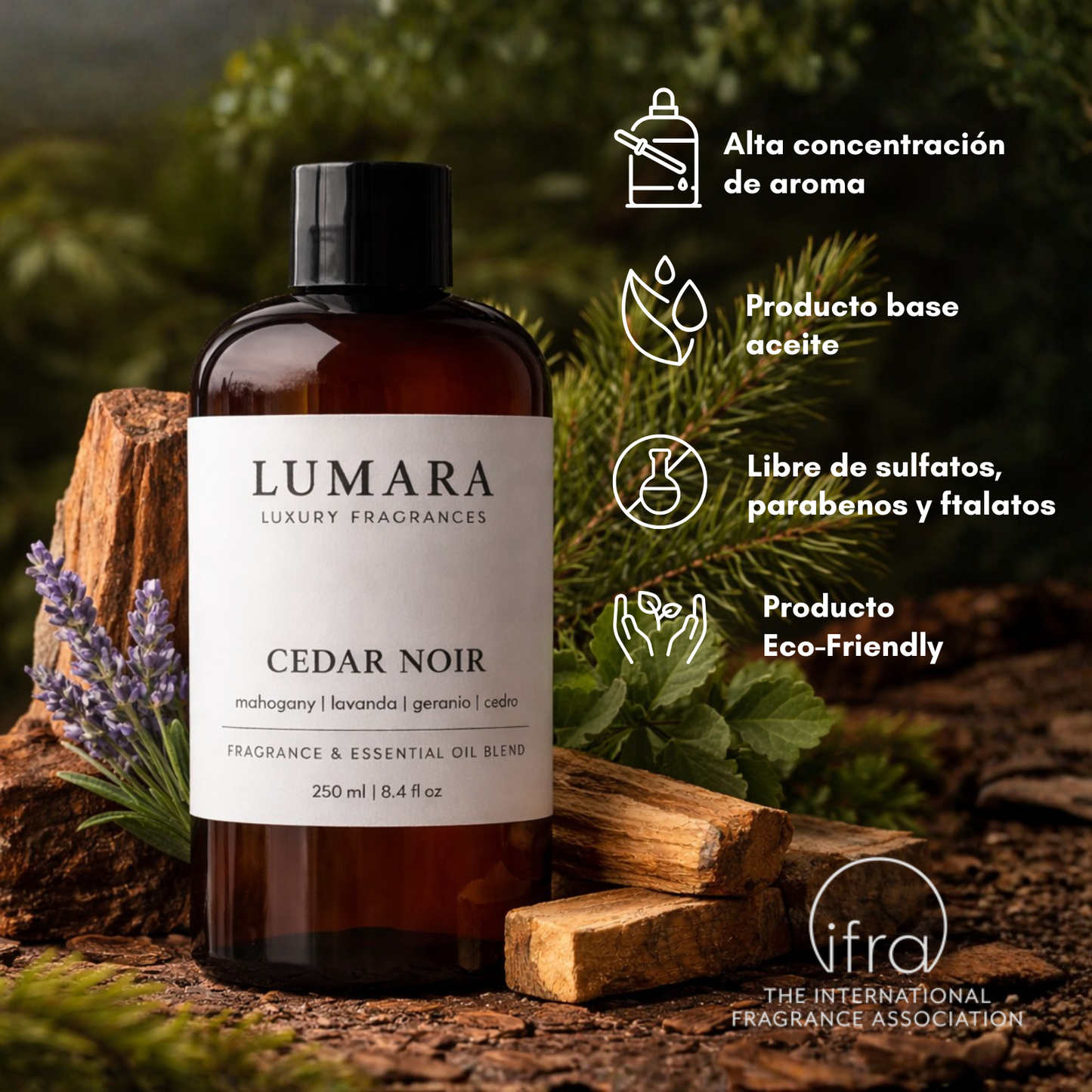 Cedar Noir Fragrance Oil- Inspirado en Mahogany Teakwood